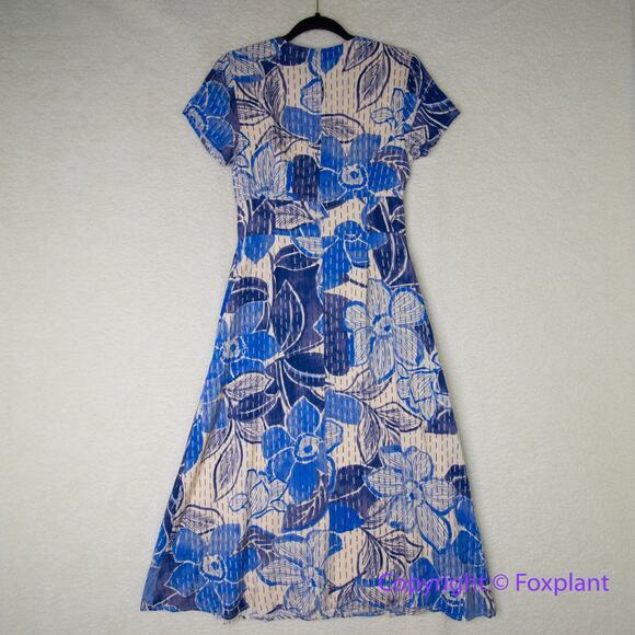 New! Lost + Wander Levka Floral Wrap Midi Dress blue, size‎ S - Picture 13 of 16